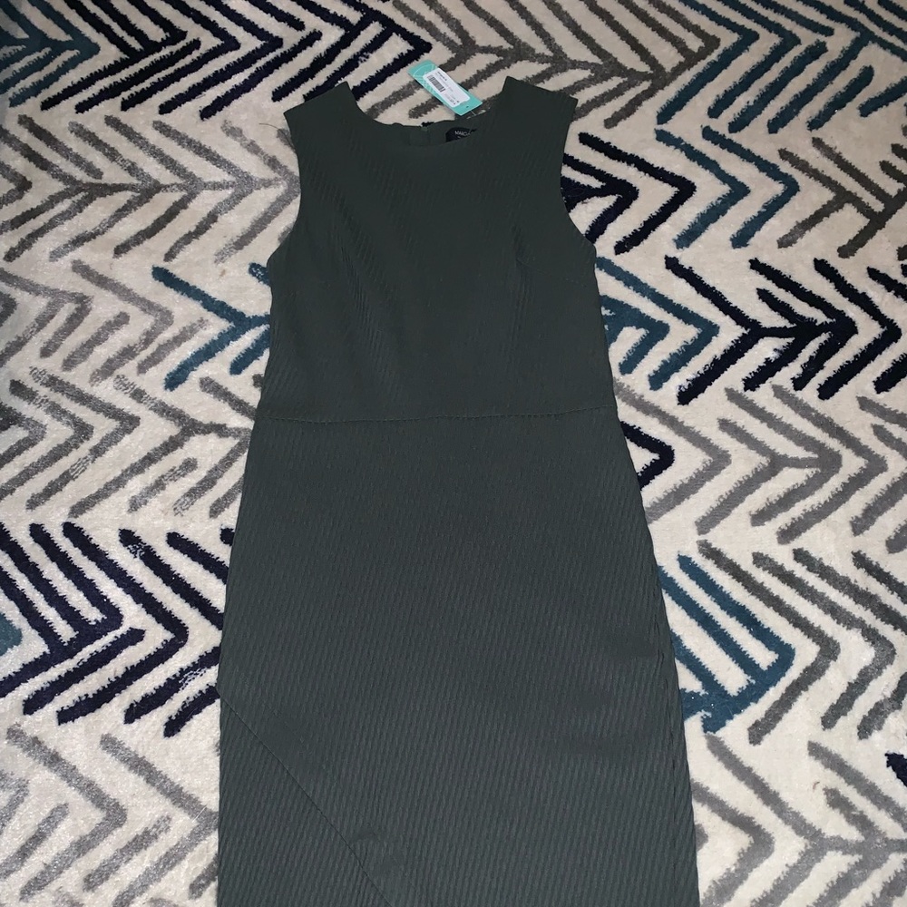 Olive green pencil skirt dress
